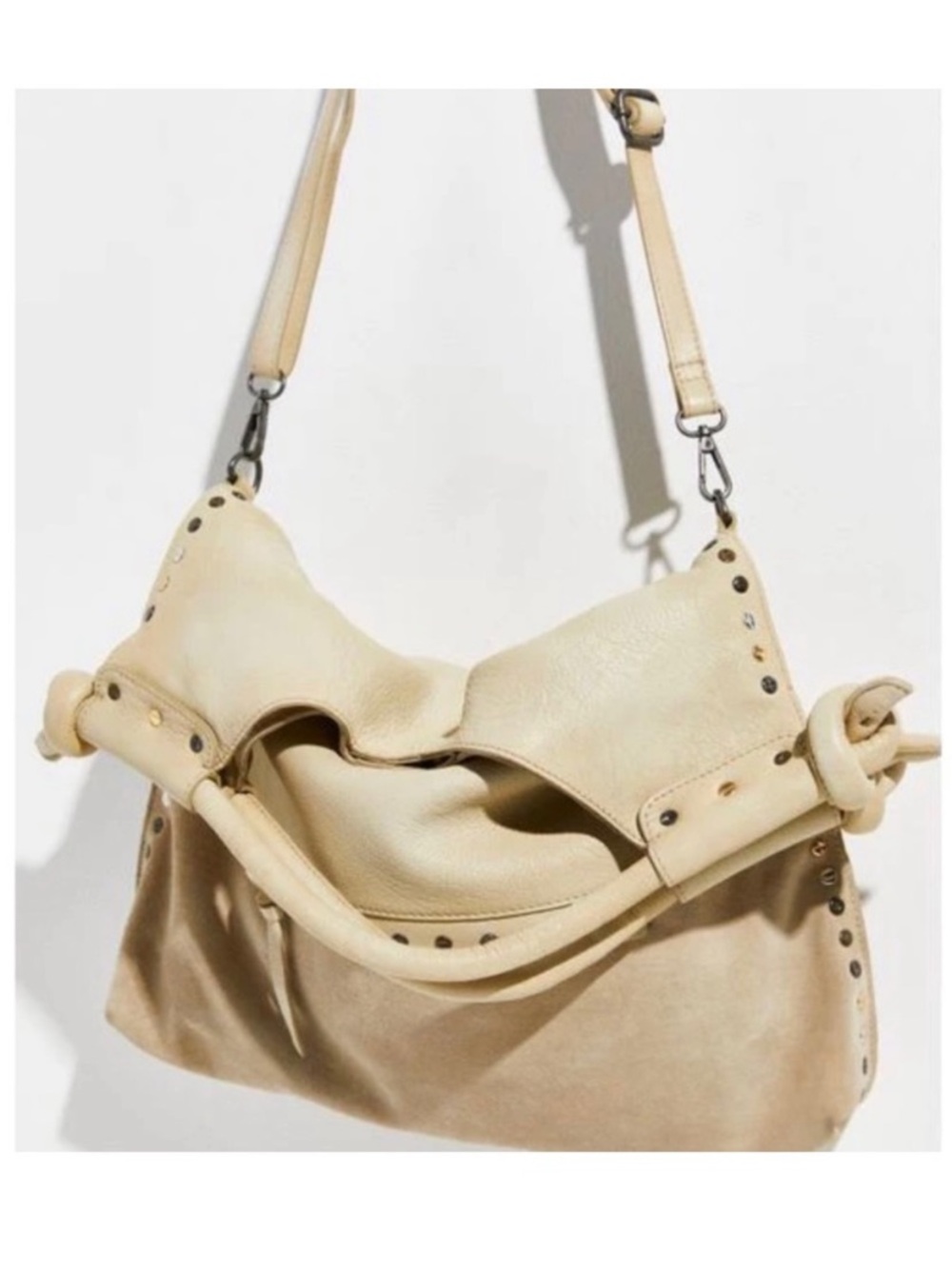 Free People Valencia Leather Tote Crossbody Gray - Picture 13 of 13